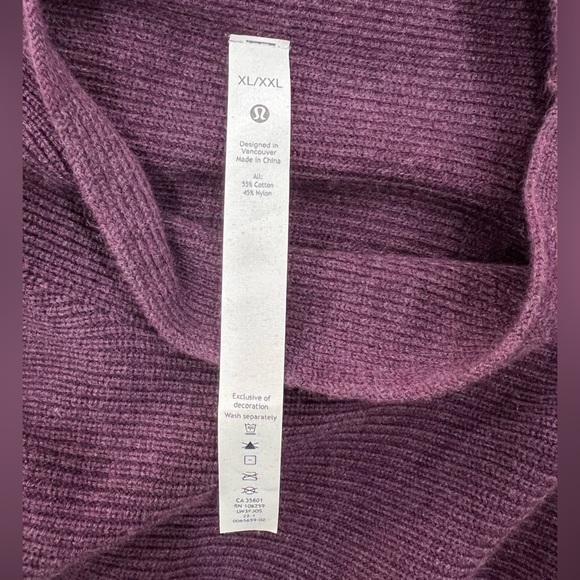 lululemon athletica Dark Purple Boxy Knit Sweater Waist Length XL/XXL - Picture 3 of 5